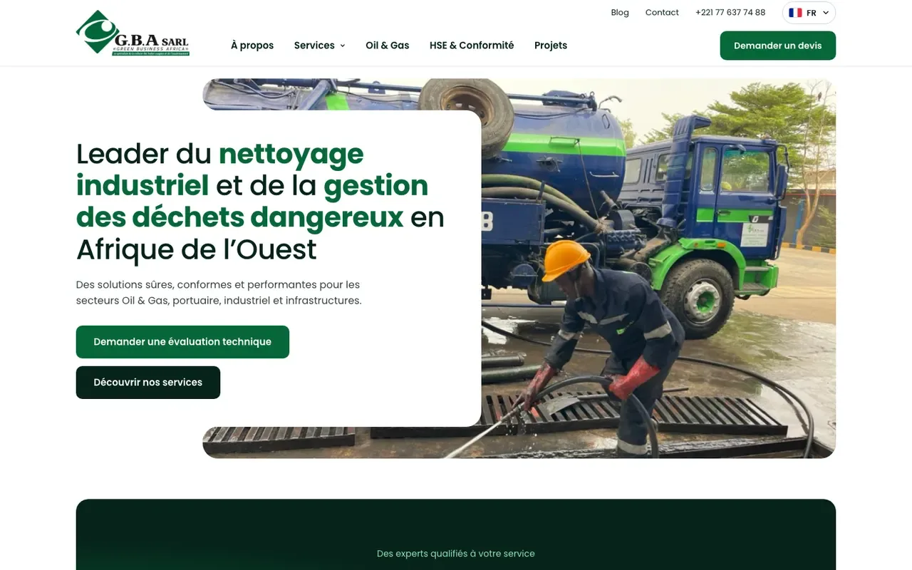 Green Business Africa — nettoyage industriel et gestion des déchets dangereux